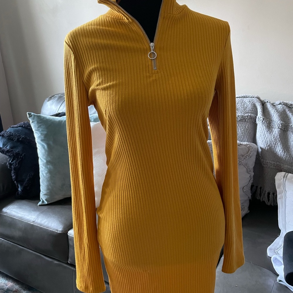 Brand new mustard midi dress